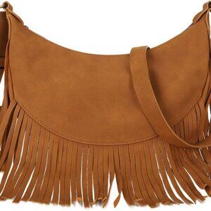 Western Country Boho Fringe Hobo Crossbody Purse for Women